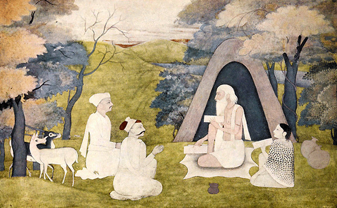 El poeta Valmiki enseña el Ramayana