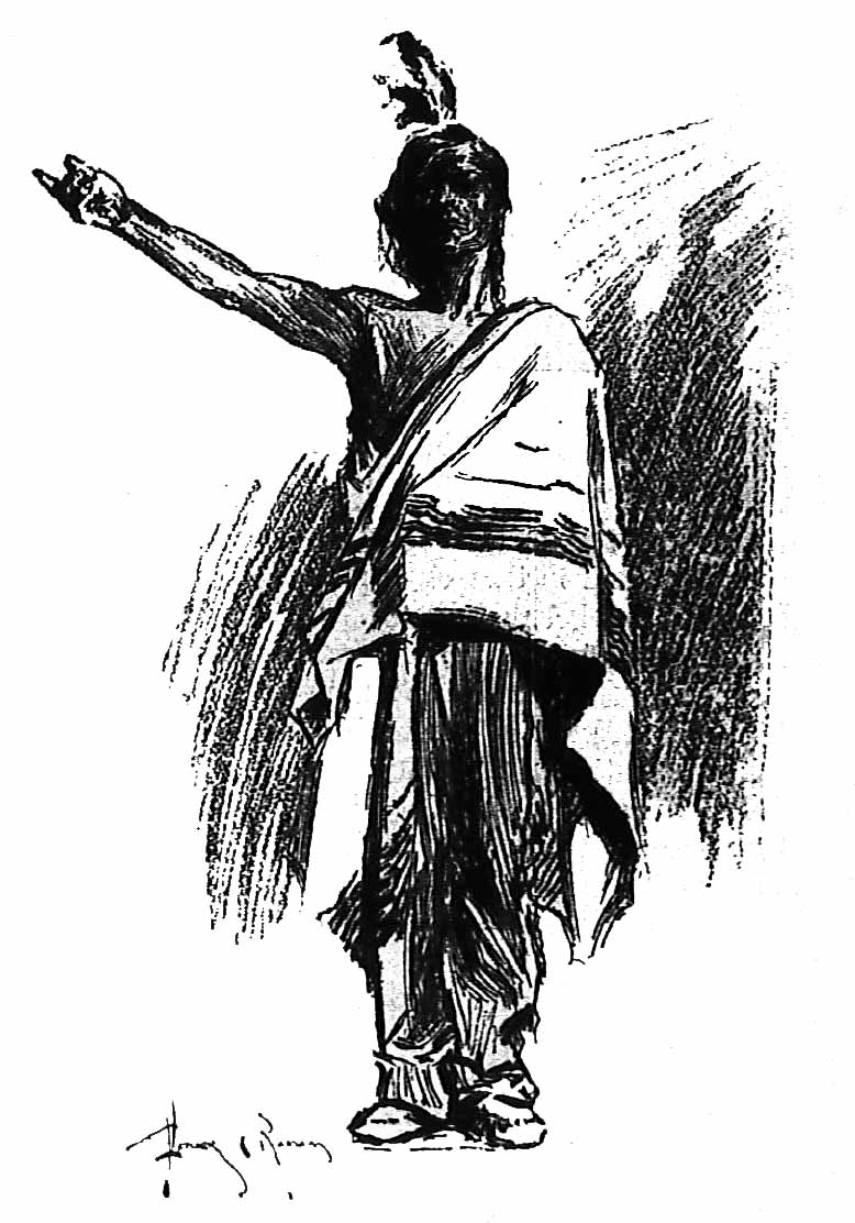 Dibujo del guerrero sioux Trueno blanco