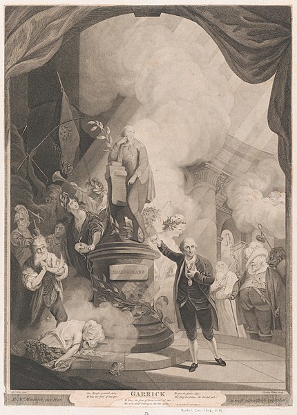 Garrick pronuncia la oda del jubileo de Shakespeare de 1769