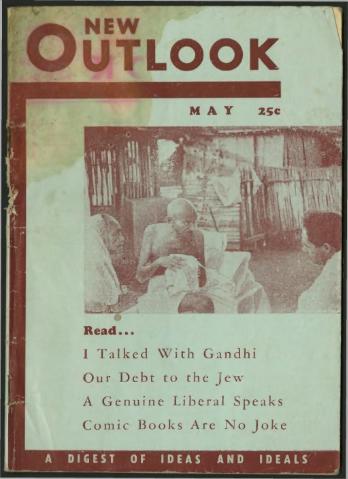 Portada de la revista New Outlook, que incluyó una entrevista con Mahatma Gandhi