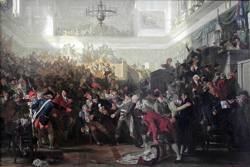 Robespierre derrocado en la Convención nacional