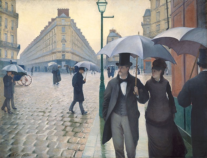 Calle de París en un día lluvioso