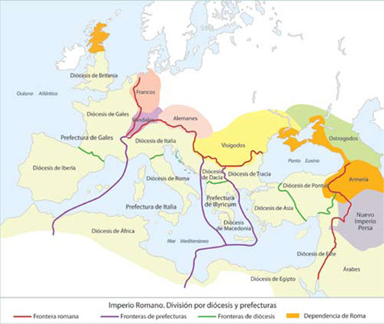 Mapa del imperio Romano
