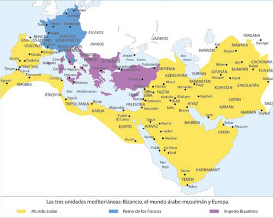 Mapa de las tres unidades mediterráneas