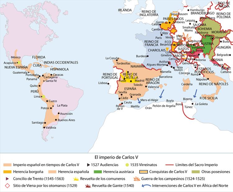 Mapa de Imperio de Carlos V