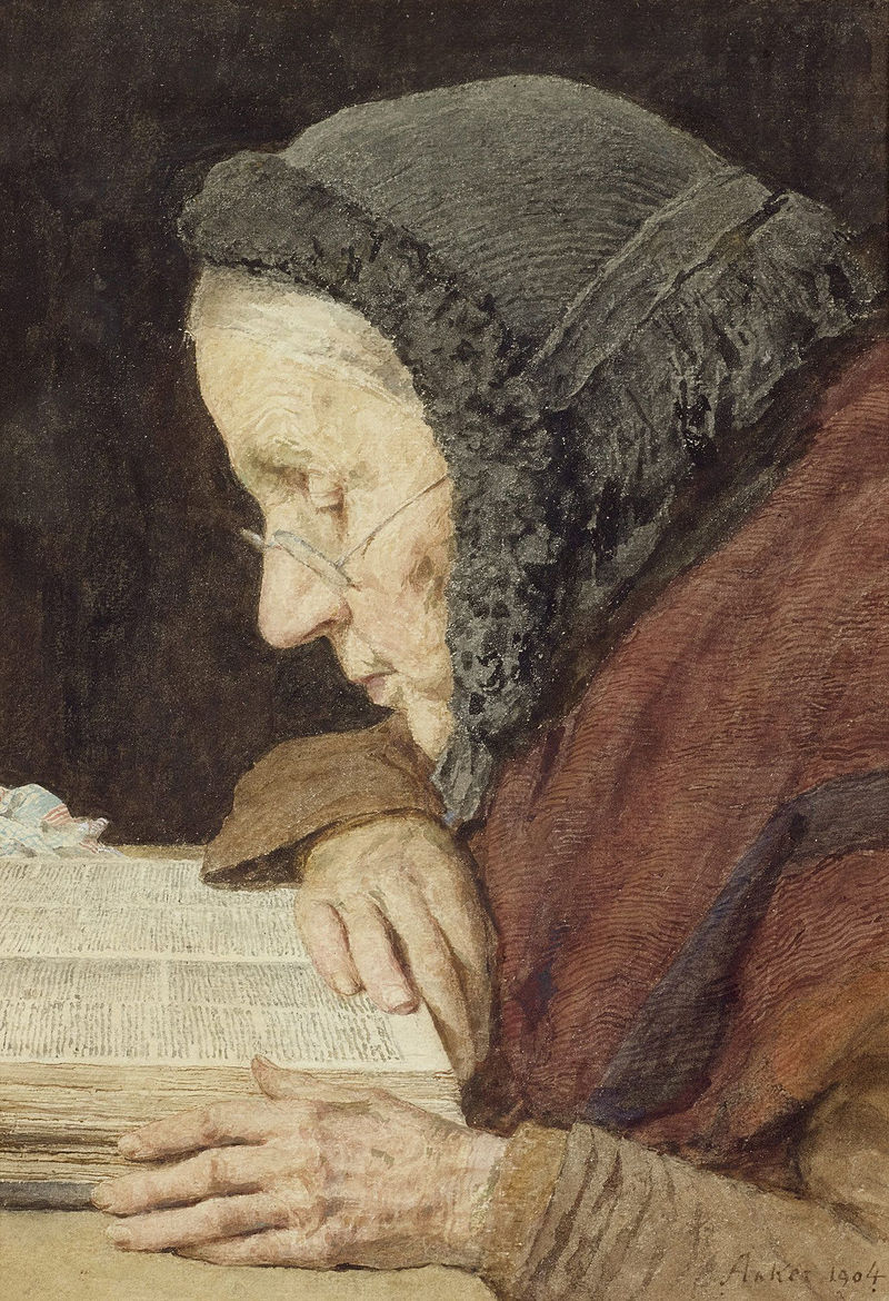 Anciana leyendo la Biblia